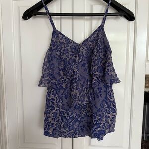 Rebecca Taylor Blue Ruffled Camisole